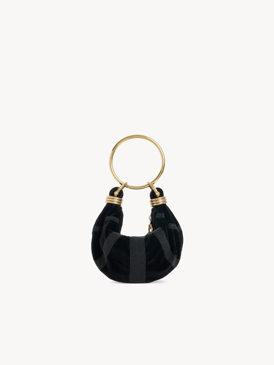 CHLOE Mini Bracelet Hobo bag in suede leather Black