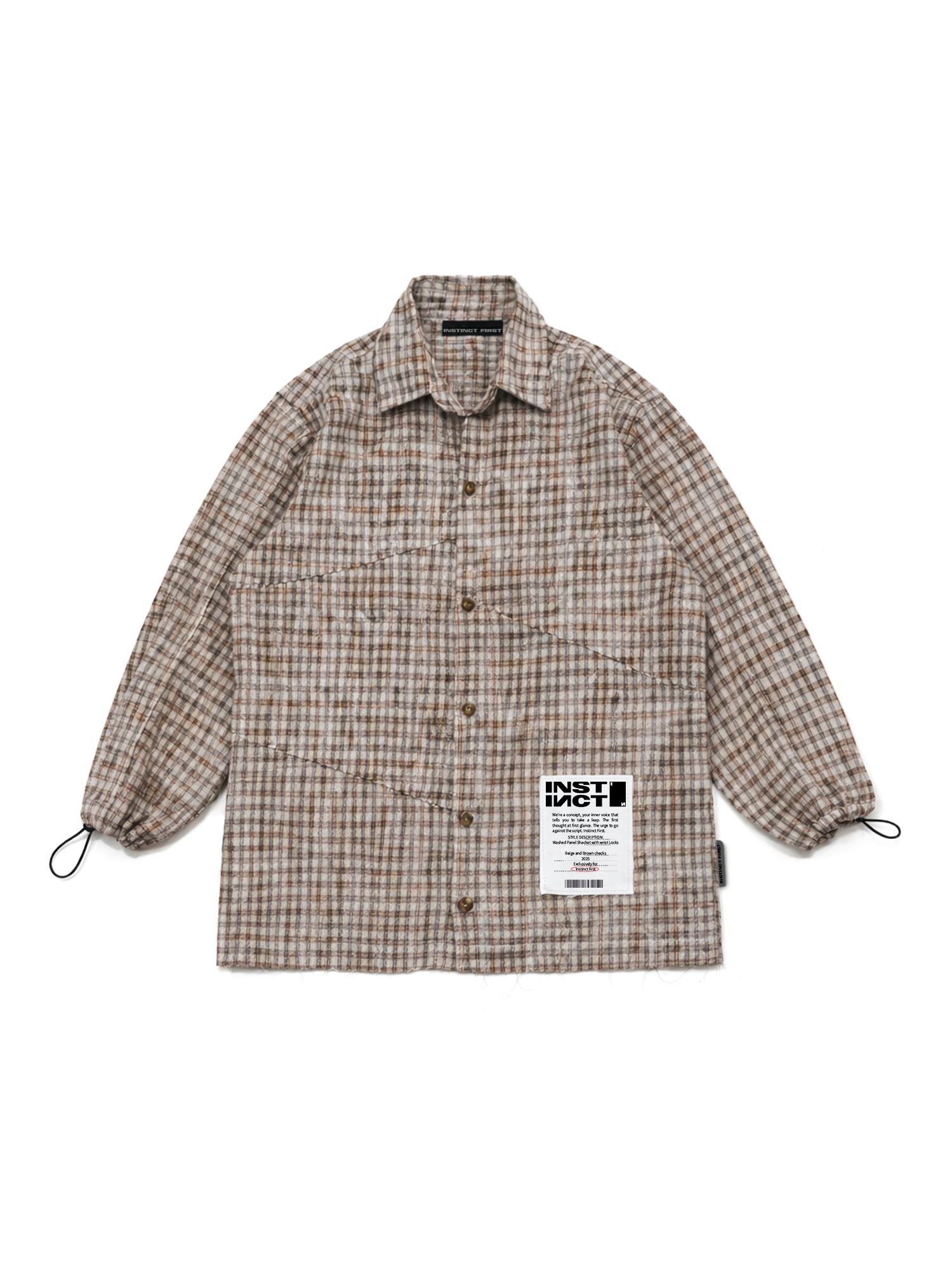 Raw Panel  Shirt - (Brown)