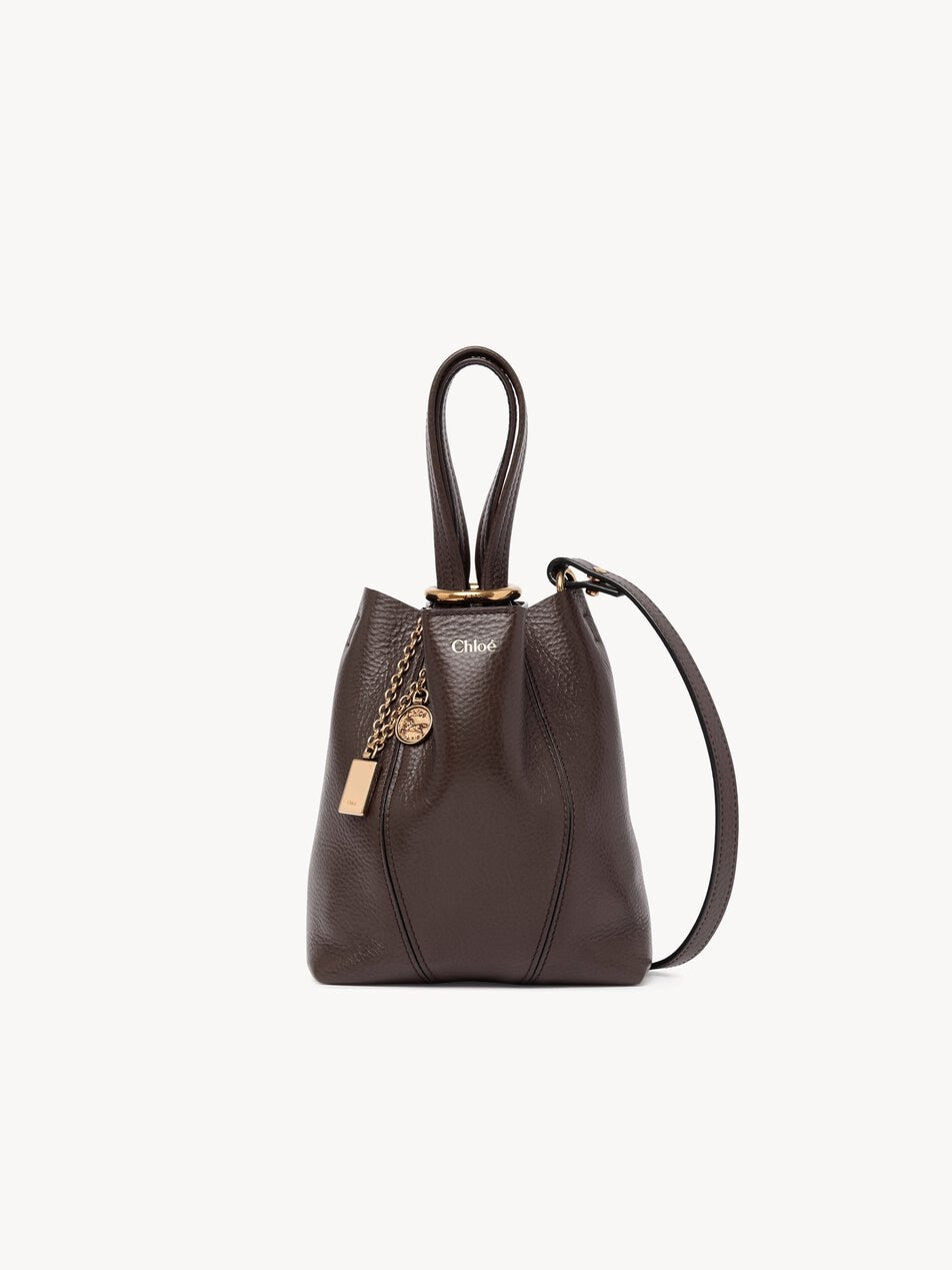 CHLOE Small Chloé Spin tote bag in grained leather Kohl Brown