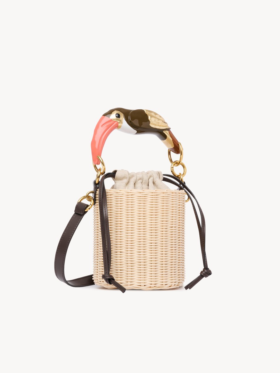CHLOE Tropicus bucket bag in wicker Hot Sand
