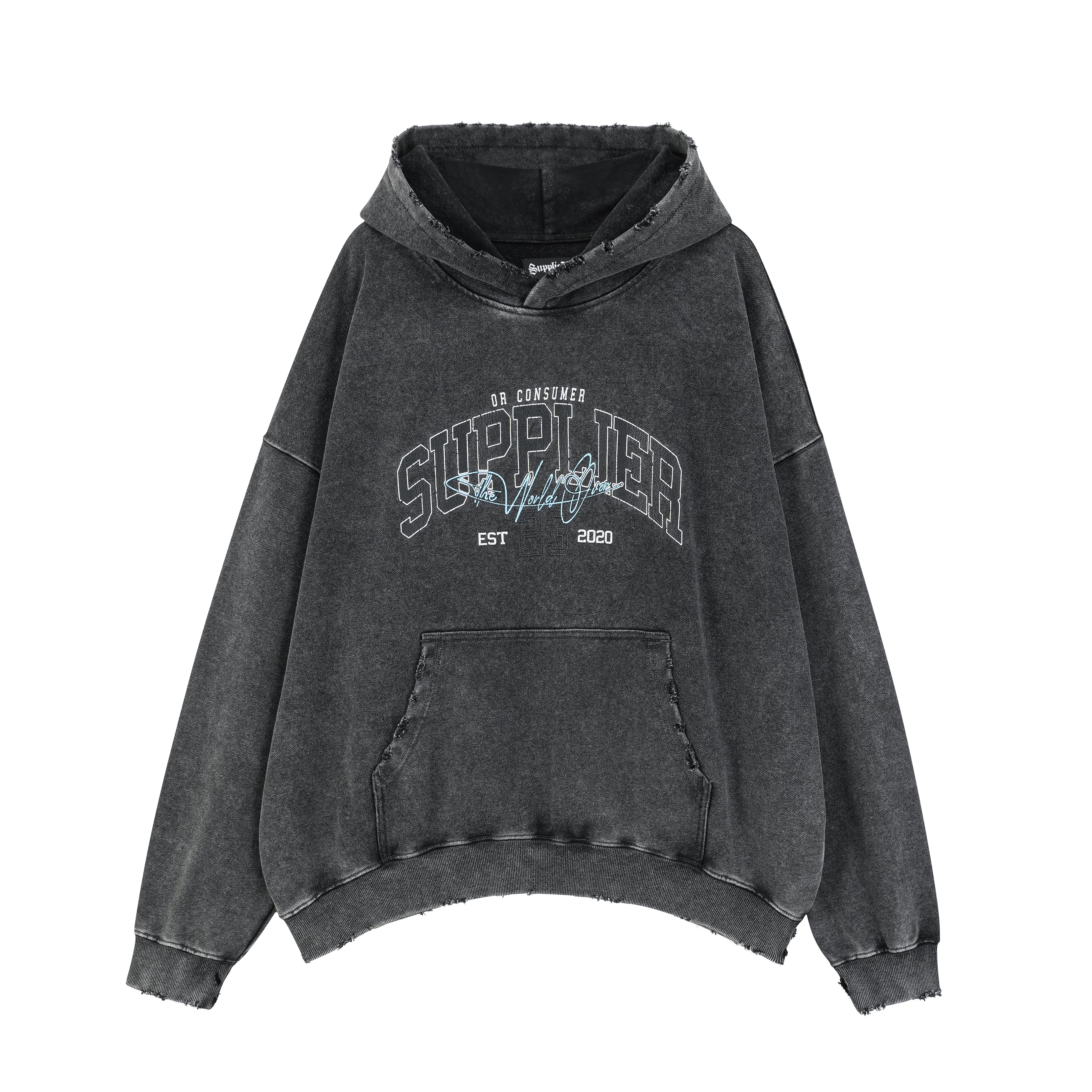 VINTAGE WASH COLLEGE LOGO HOODIE