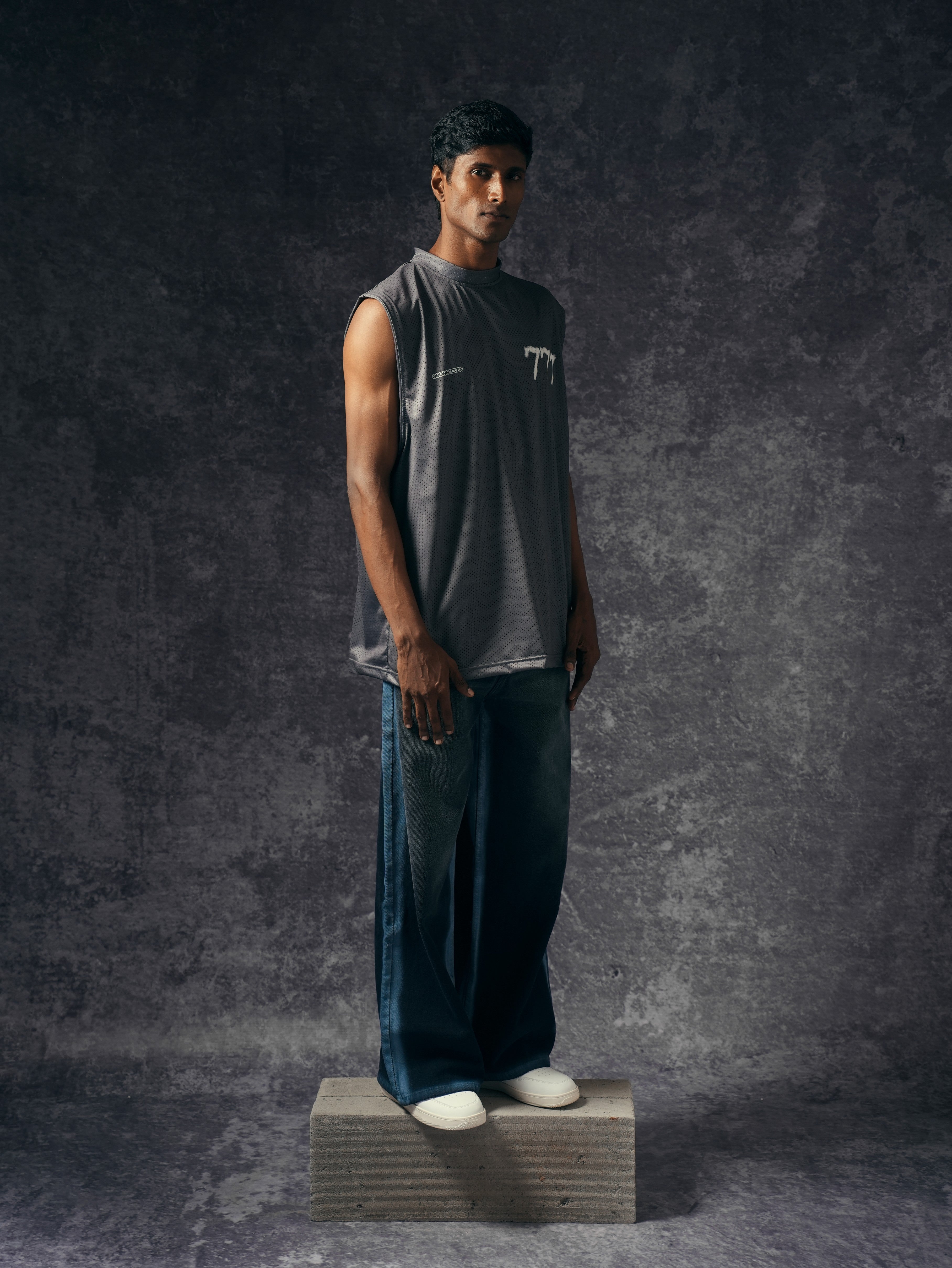 777 Grey Basic Sleeveless Jersey