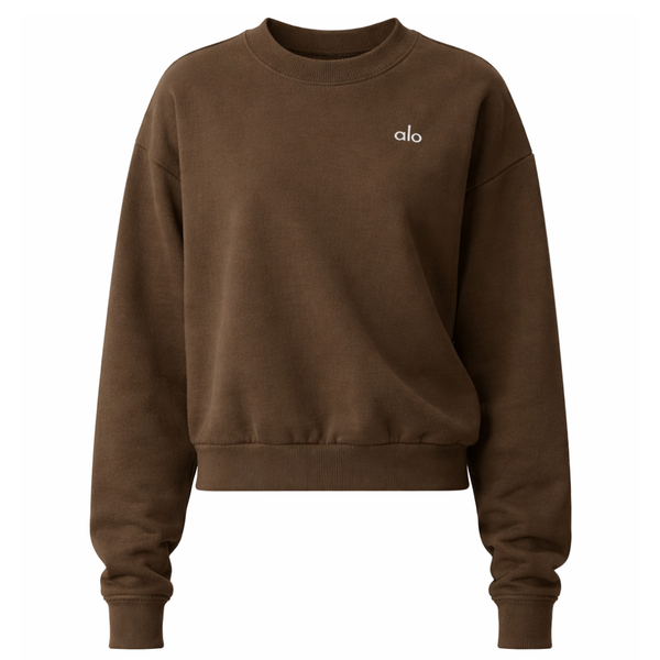 ALO YOGA ACCOLADE CREW NECK PULLOVER Espresso ALO YOGA ACCOLADE CREW NECK PULLOVER Espresso
