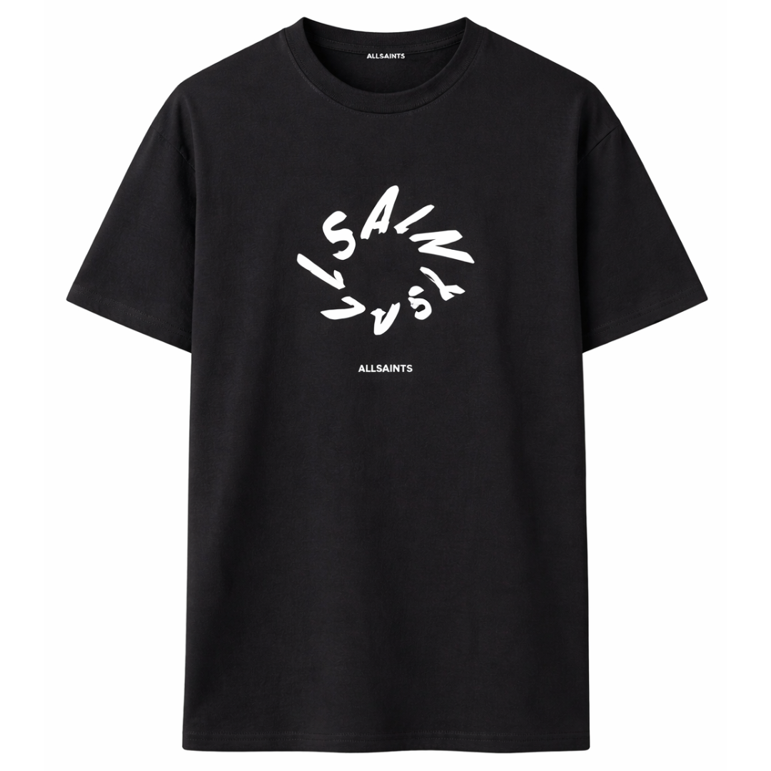 ALL SAINTS HALO SS CREW TEE Jet Black