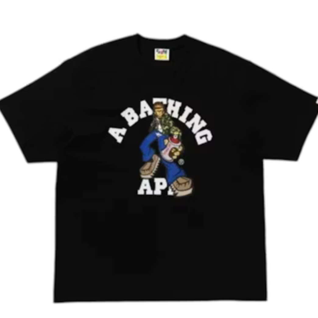 BAPE Graffiti Character College Relaxed Fit Tee Black