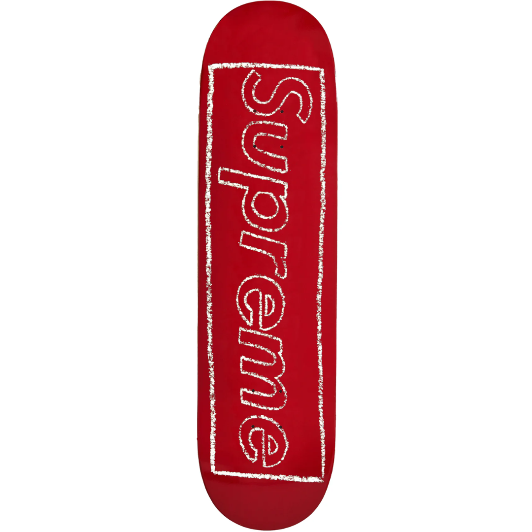 Supreme KAWS Chalk Logo Skateboard Deck Red