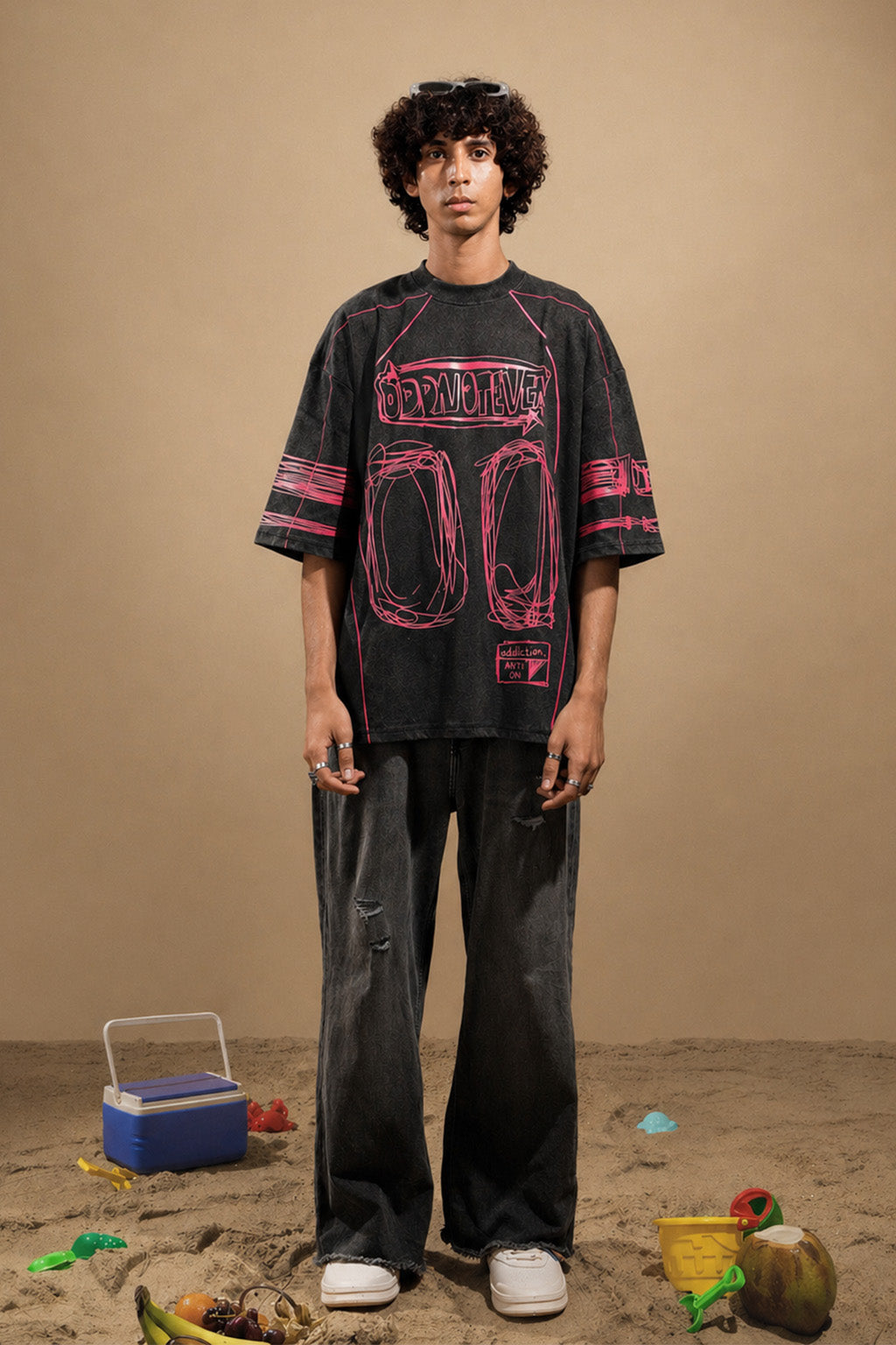 Black-Red Jersey Tshirt