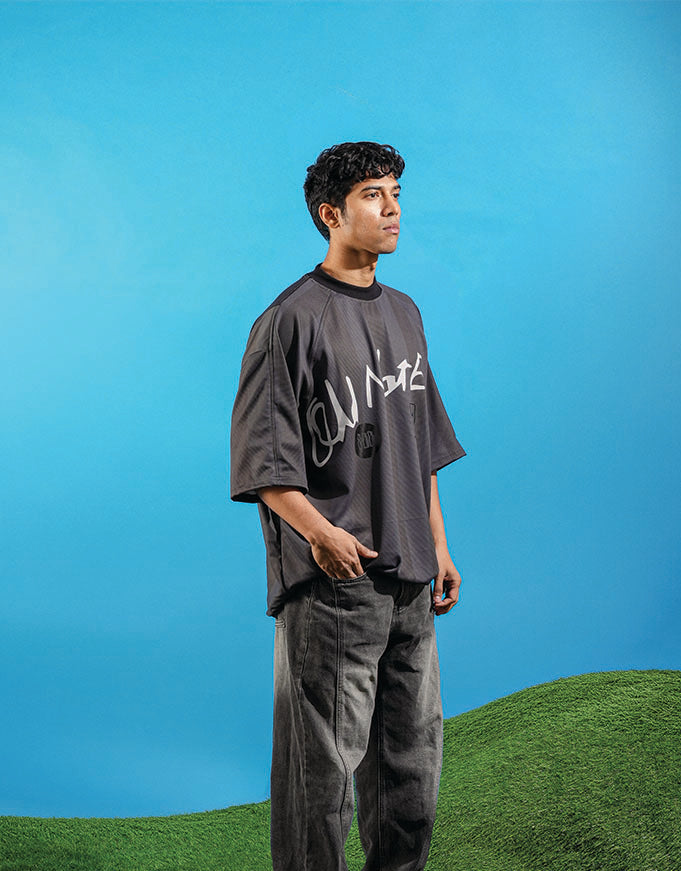 Black Stripes Jersey Question Mark - streetwear fashion jersey in black