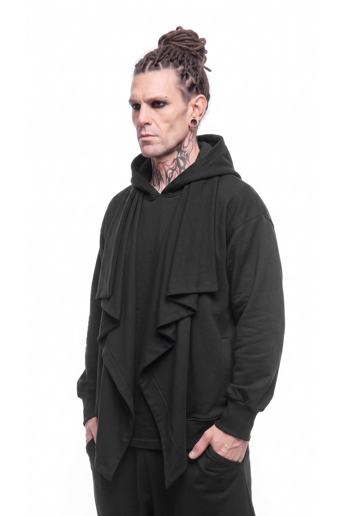 Shawl Draped Hoodie