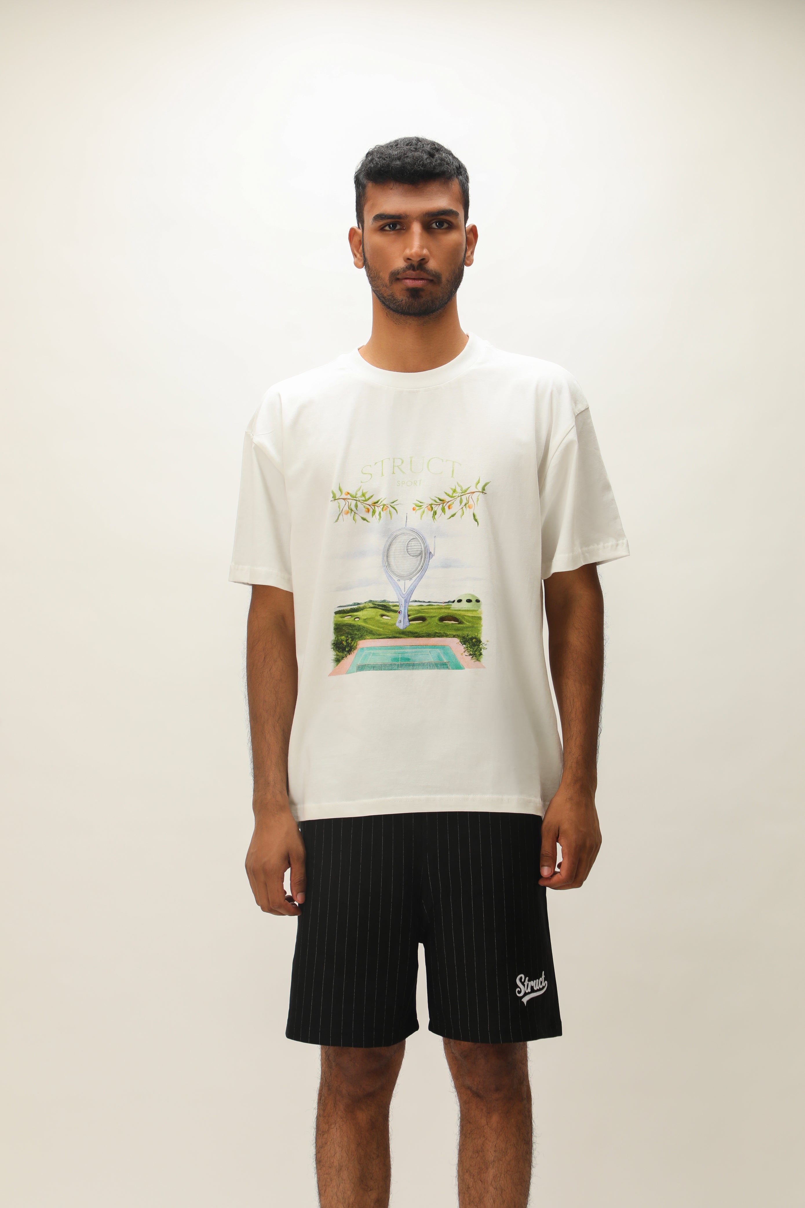 RETROFUTURISTIC TENNIS WHITES T-SHIRT