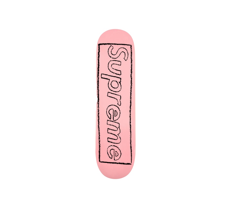 Supreme KAWS Chalk Logo Skateboard Deck Pink