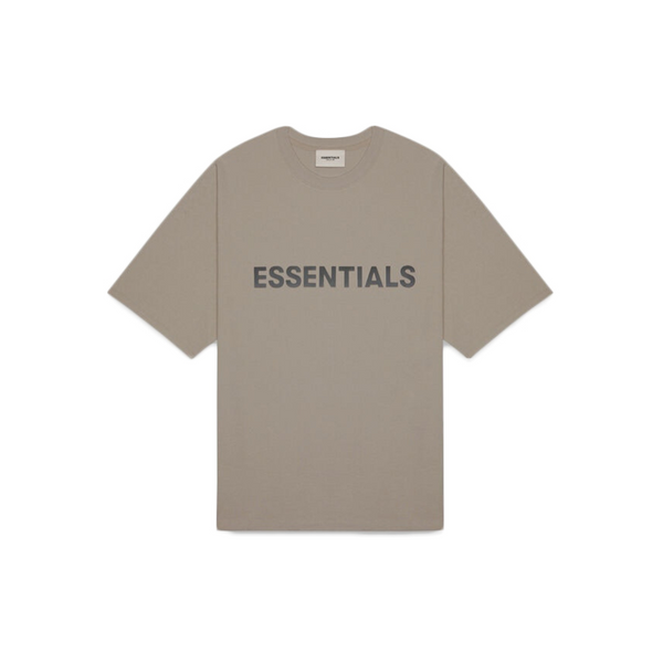 Fear of God Essentials Boxy T-Shirt Applique Logo Taupe|essential