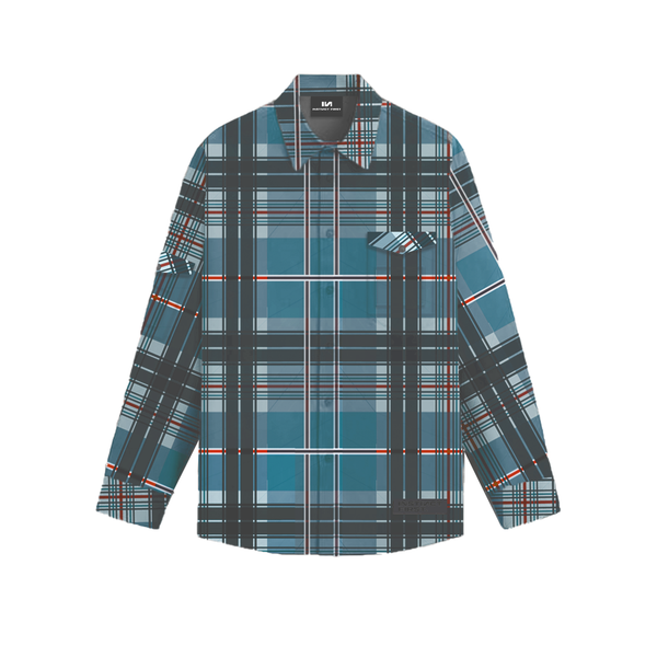 Embroidered Flannel Shirt- Slate Green|shirts