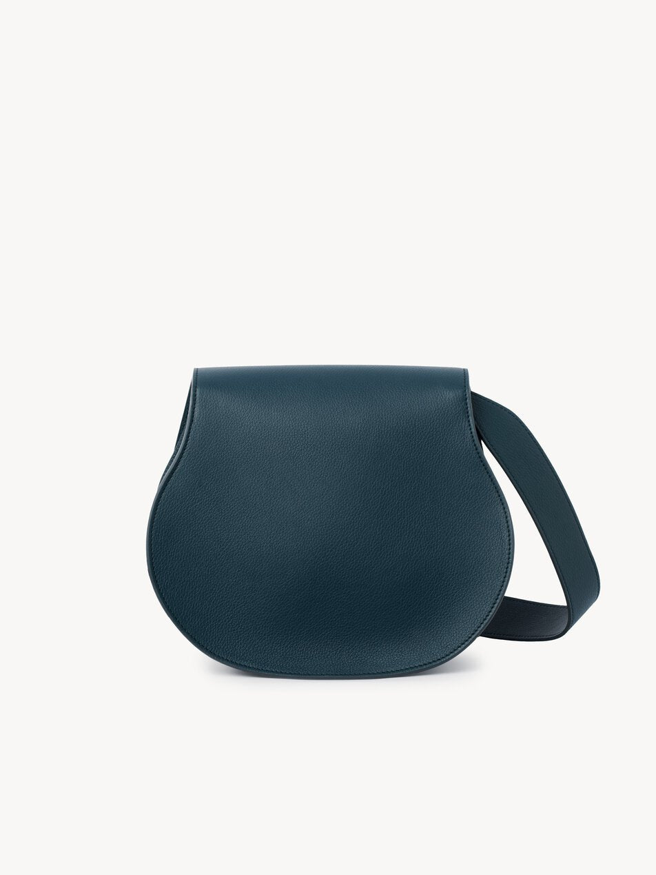CHLOE Marcie saddle bag in grained leather Tapestry Blue