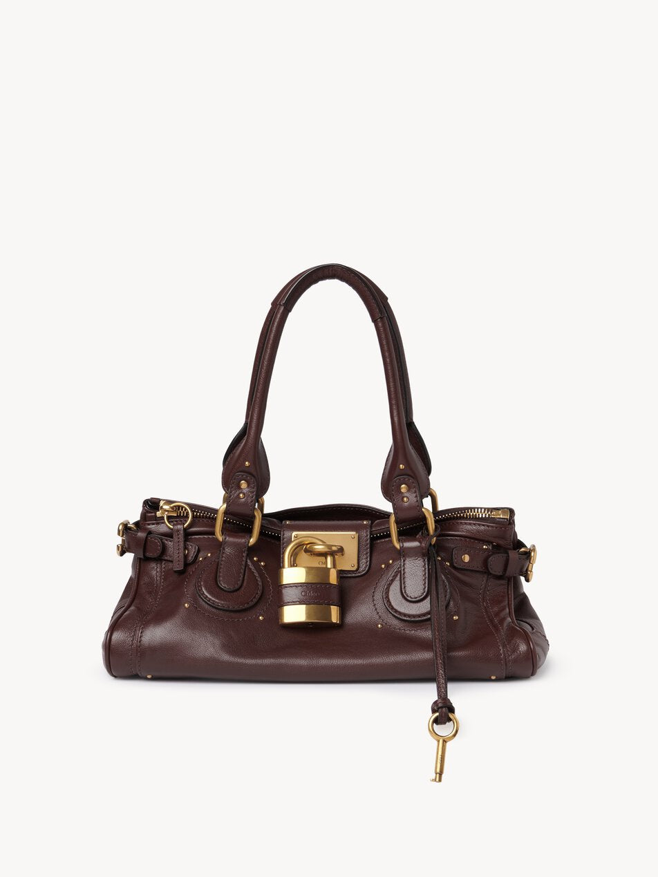 CHLOE Paddington bag in grained leather Grenat