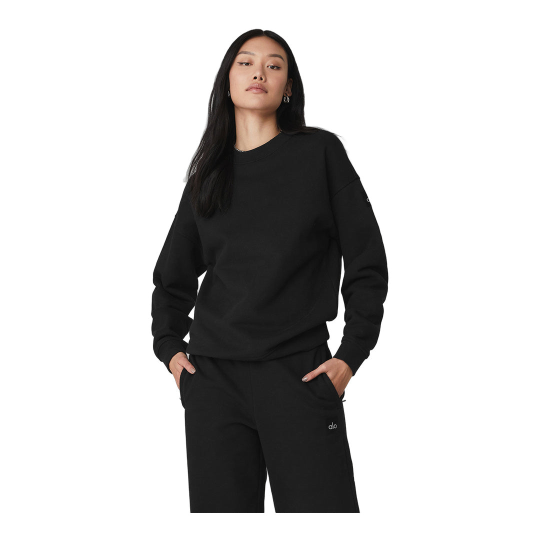 alo Renown Heavy Weight Crew Neck Pullover - Black