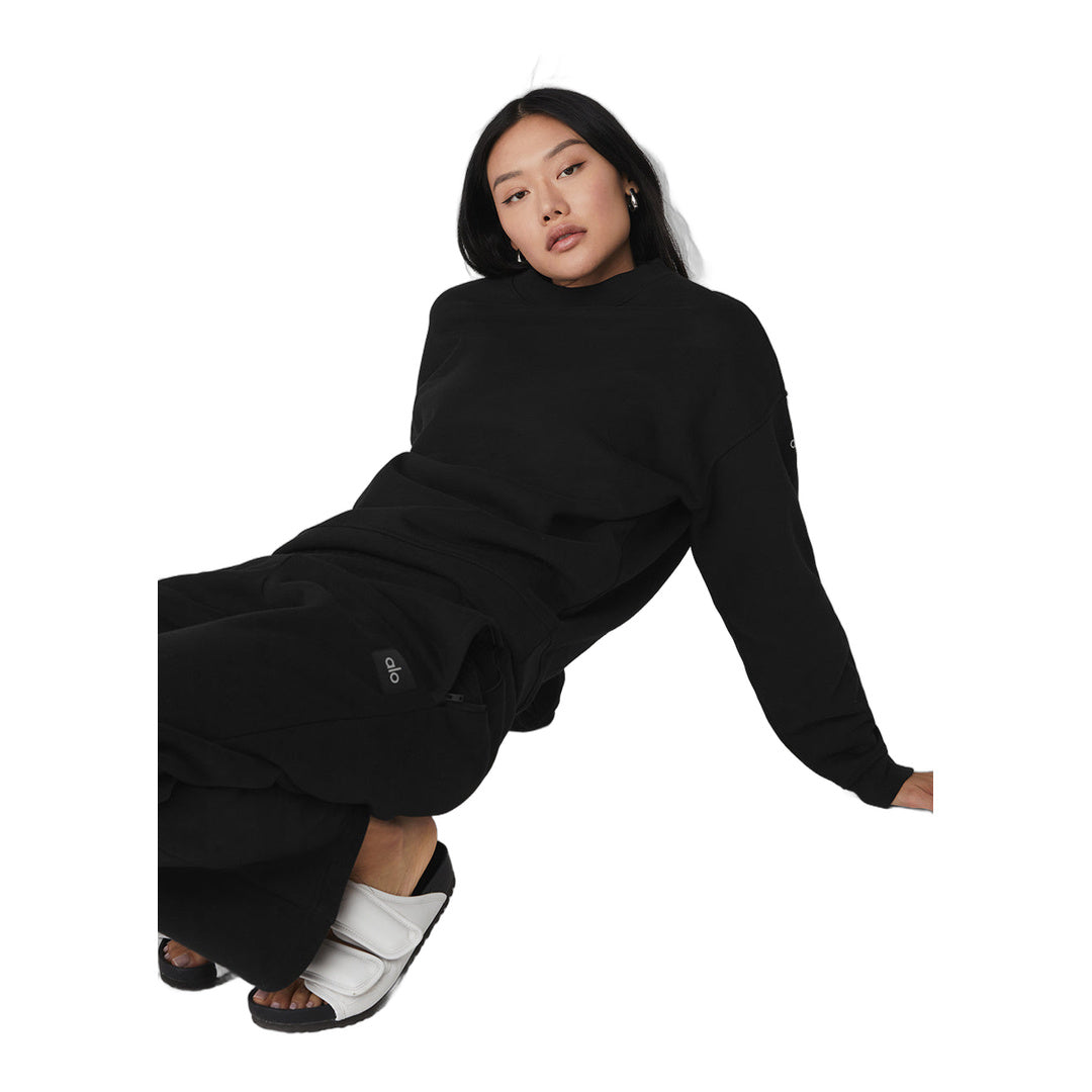 alo Renown Heavy Weight Crew Neck Pullover - Black