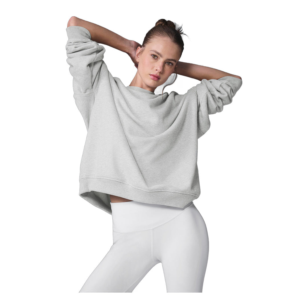 alo Renown Heavy Weight Crew Neck Pullover - Athletic Heather Grey