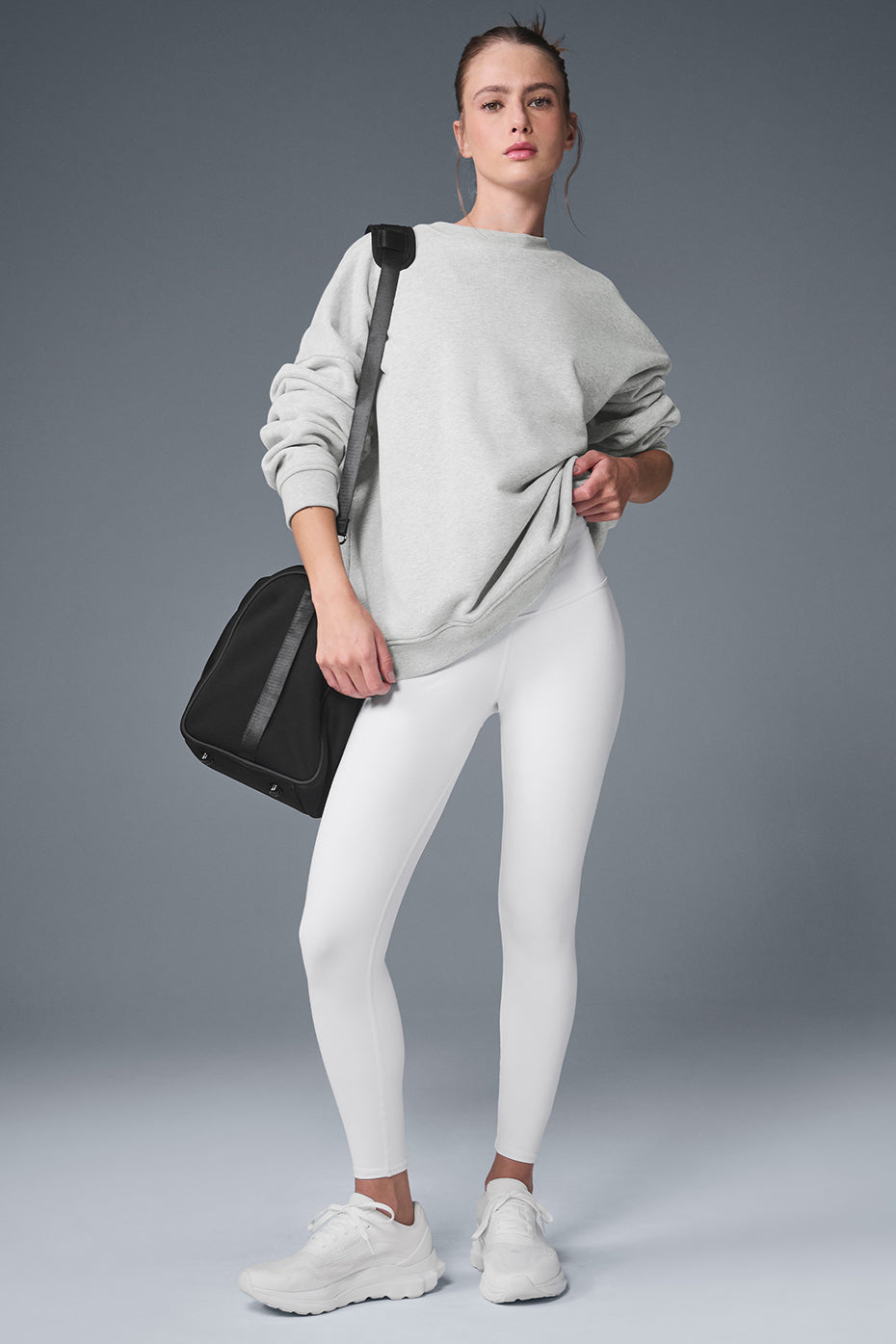 alo Renown Heavy Weight Crew Neck Pullover - Athletic Heather Grey