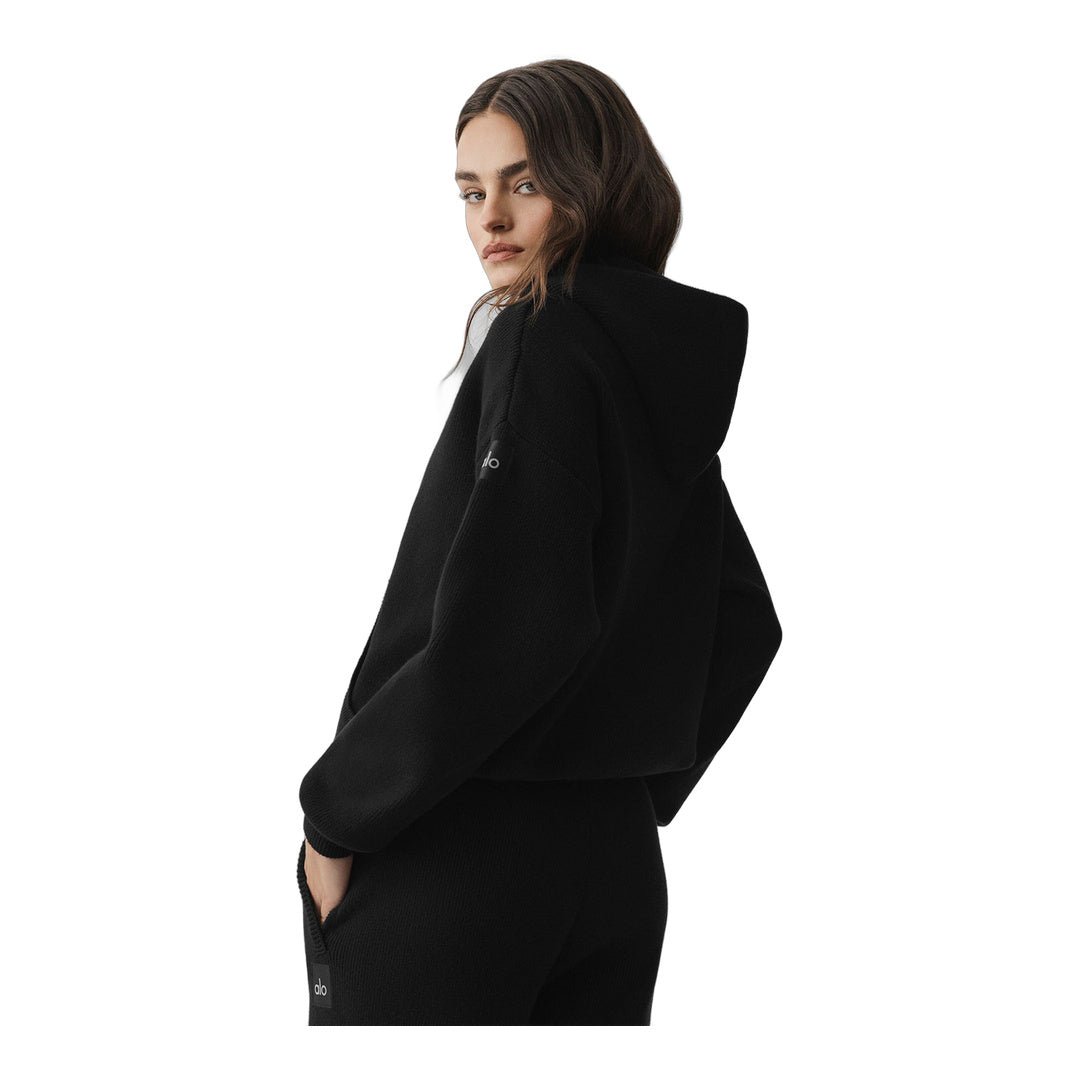 alo Scholar Hooded Sweater - Black