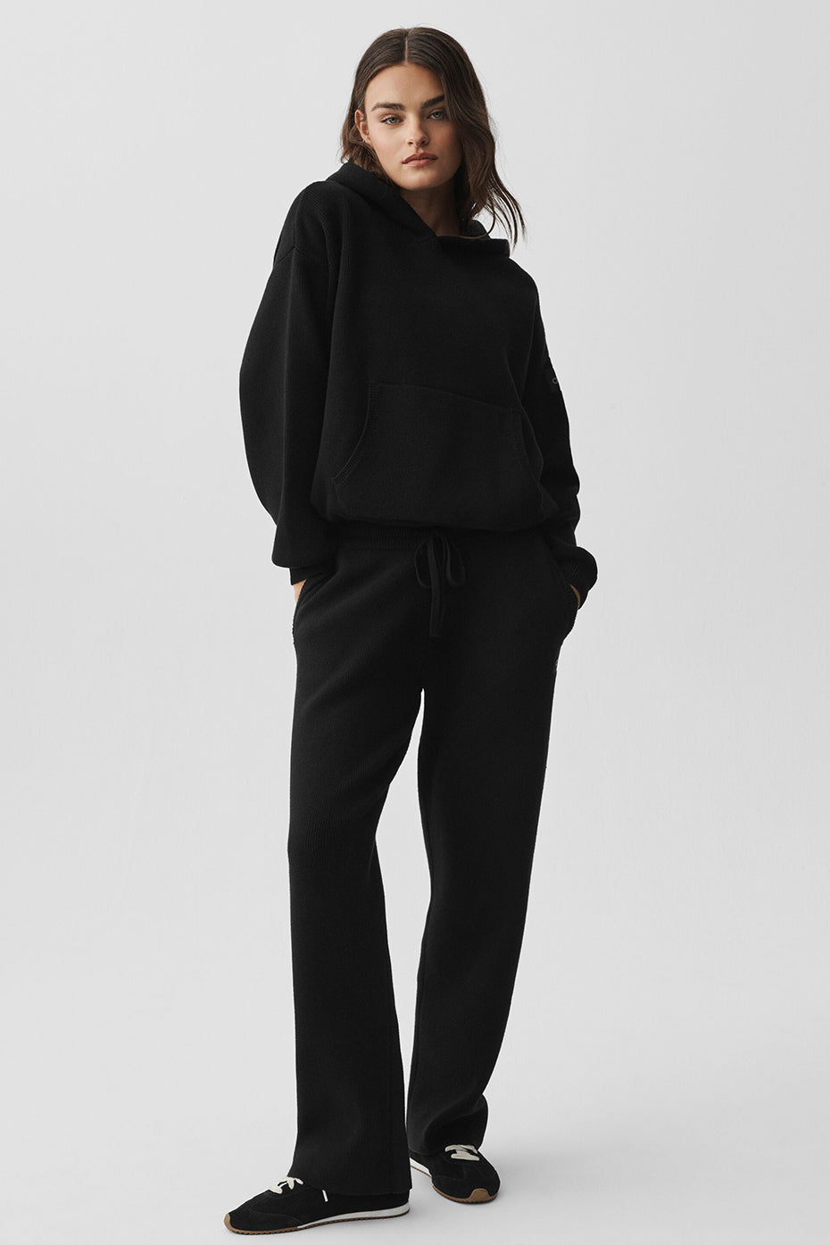 alo Scholar Hooded Sweater - Black