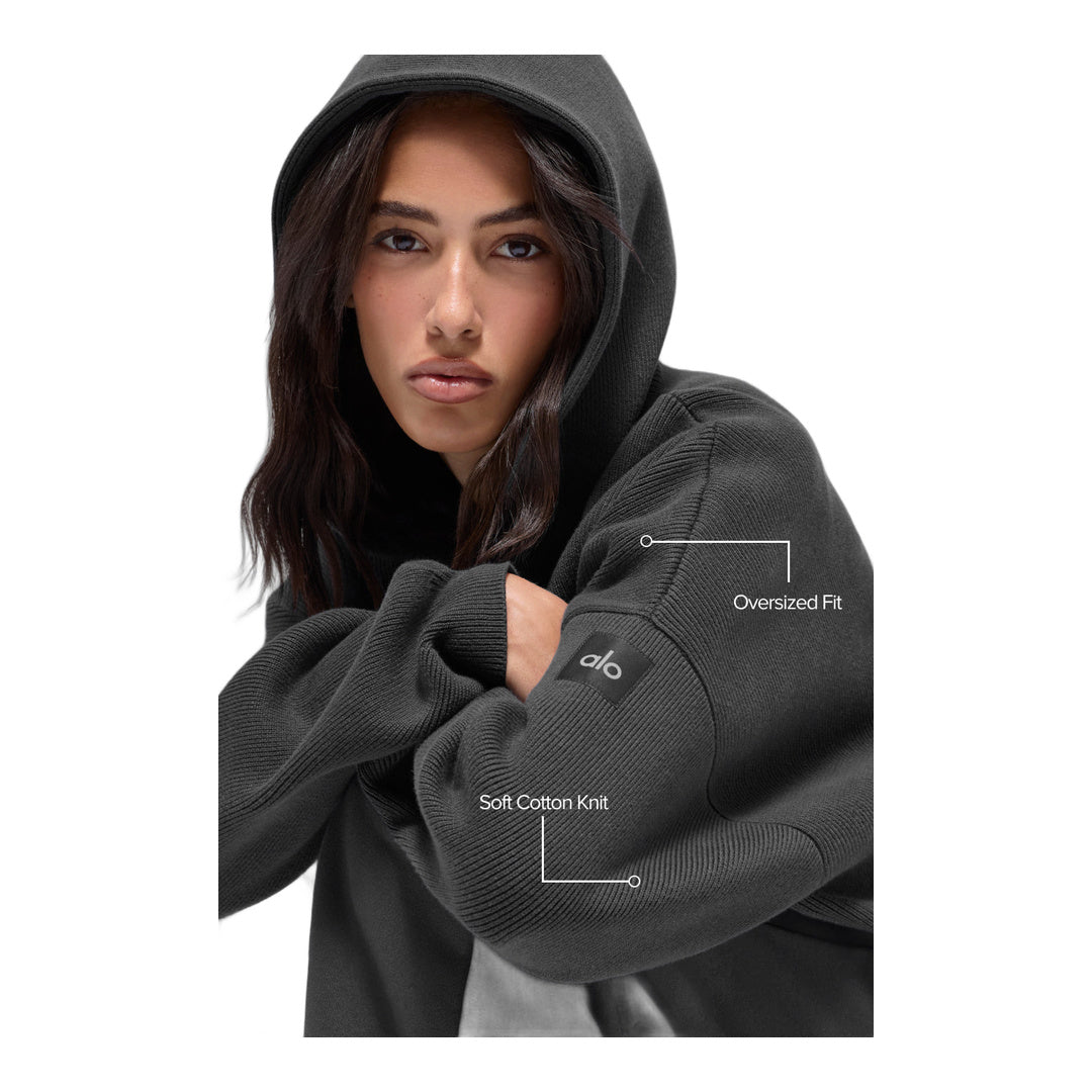 alo Scholar Hooded Sweater - Anthracite