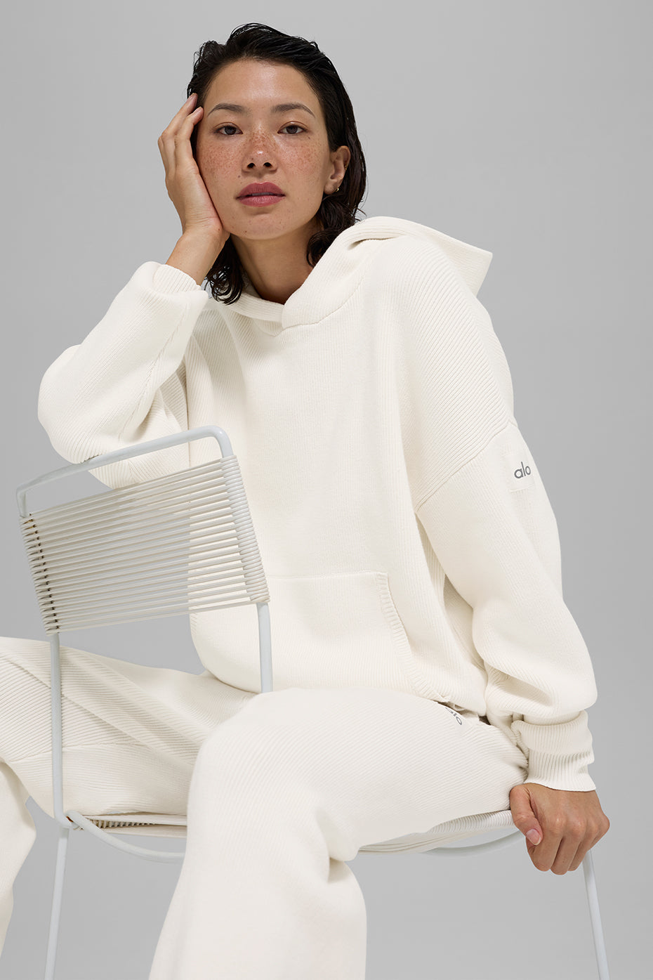 alo Scholar Hooded Sweater - Ivory
