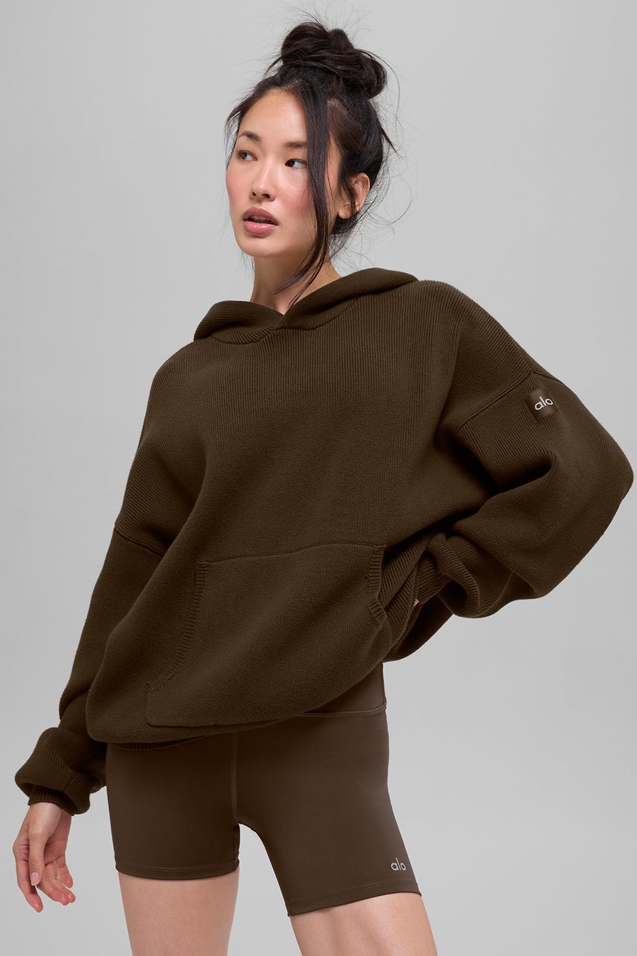 alo Scholar Hooded Sweater - Espresso