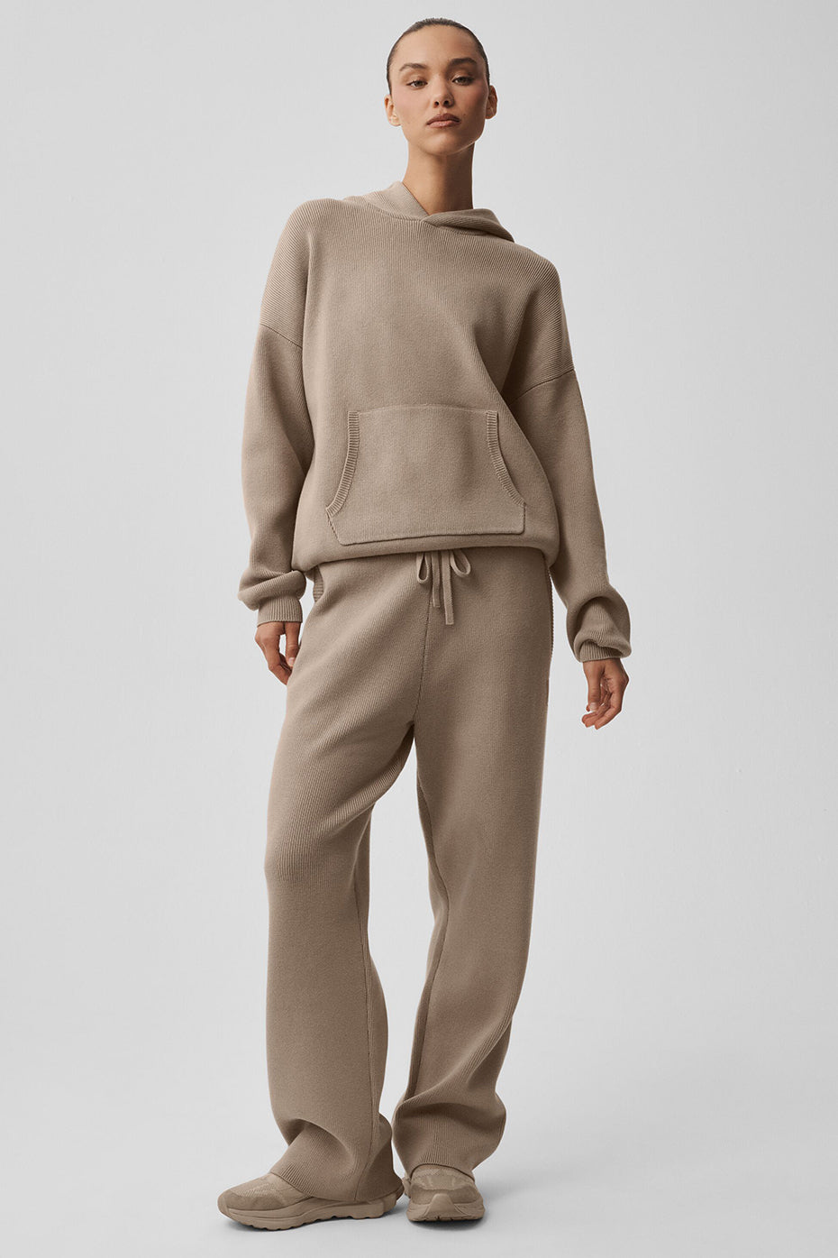 alo Scholar Hooded Sweater - Gravel