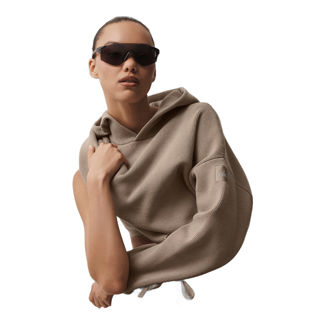 alo Scholar Hooded Sweater - Gravel