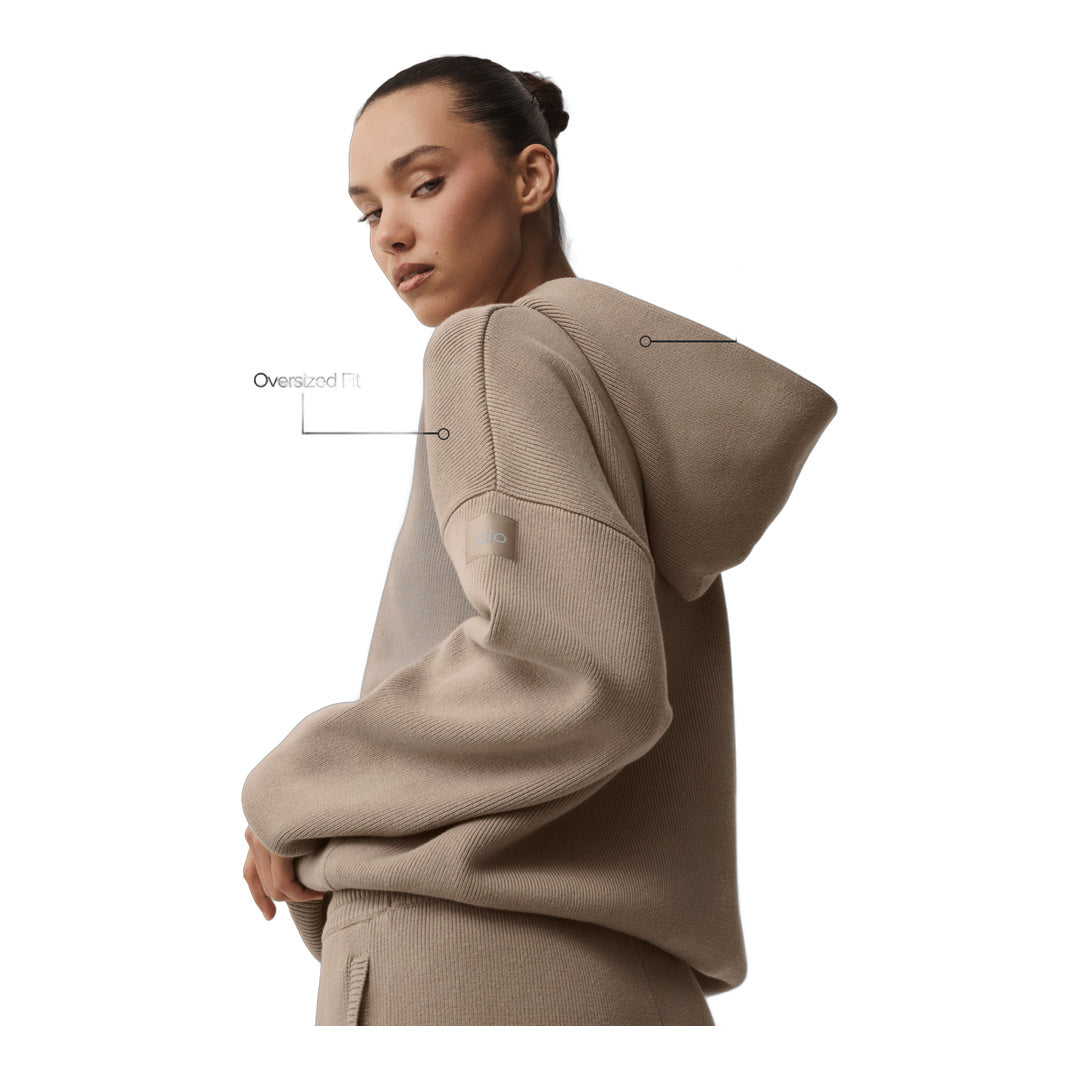 alo Scholar Hooded Sweater - Gravel