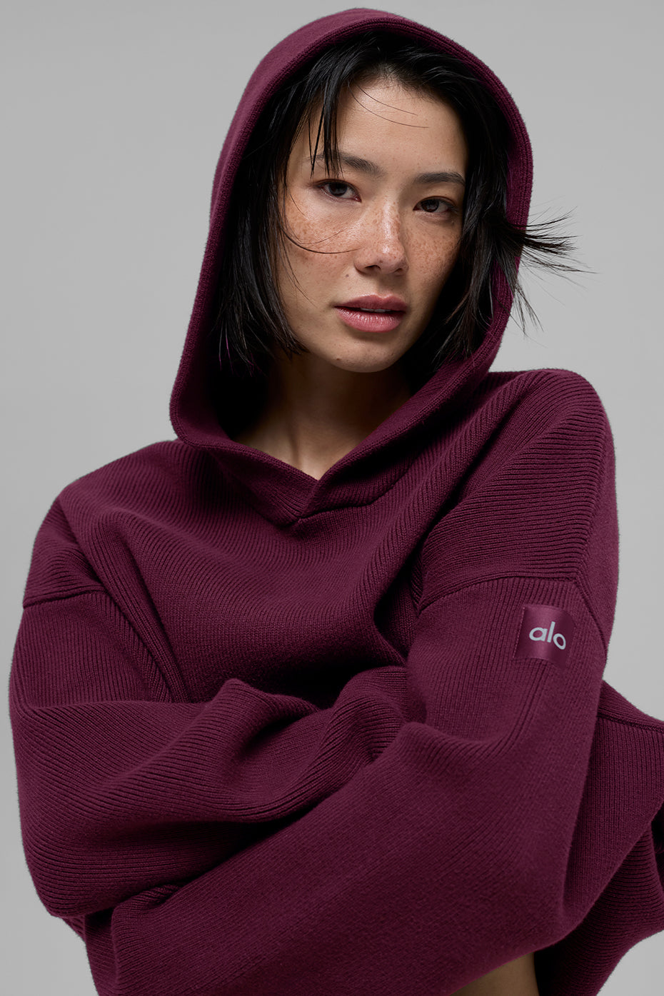 alo Scholar Hooded Sweater - Burgundy