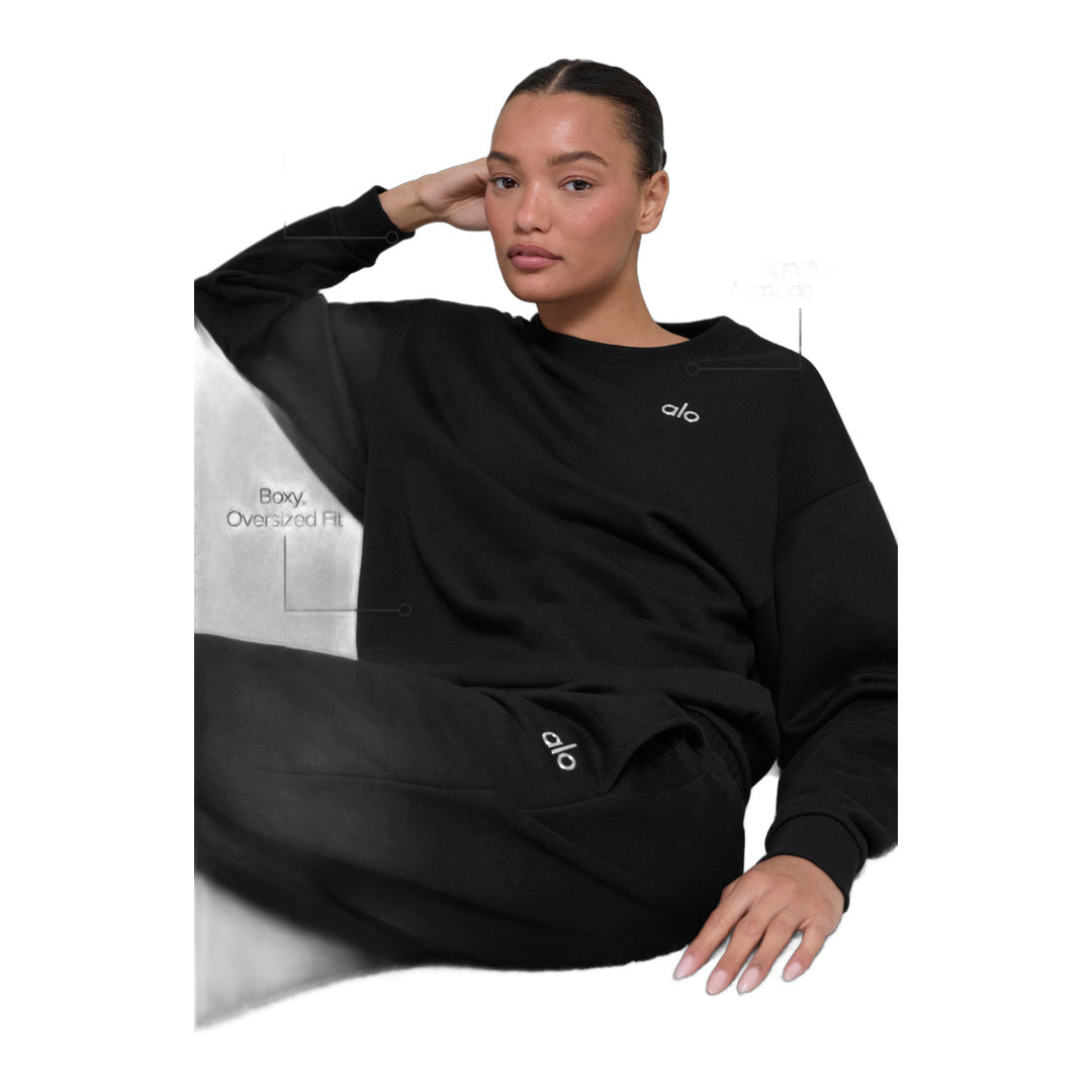 alo Accolade Crew Neck Pullover - Black