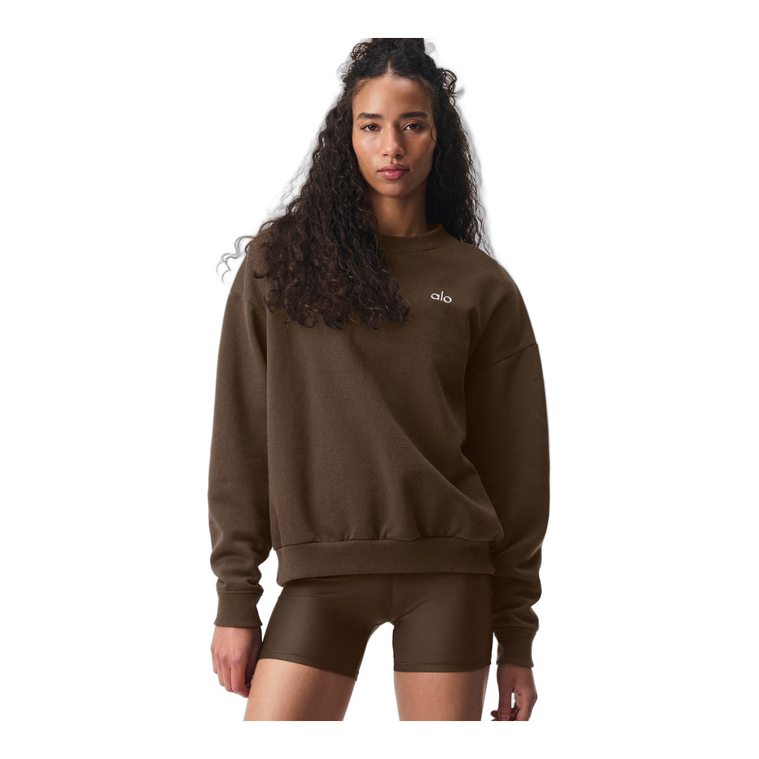 alo Accolade Crew Neck Pullover - Espresso