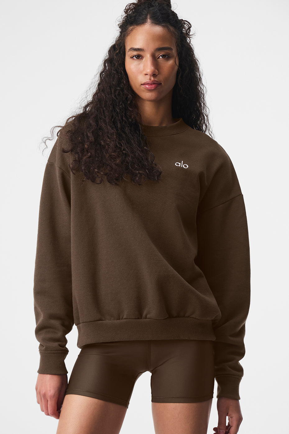 alo Accolade Crew Neck Pullover - Espresso