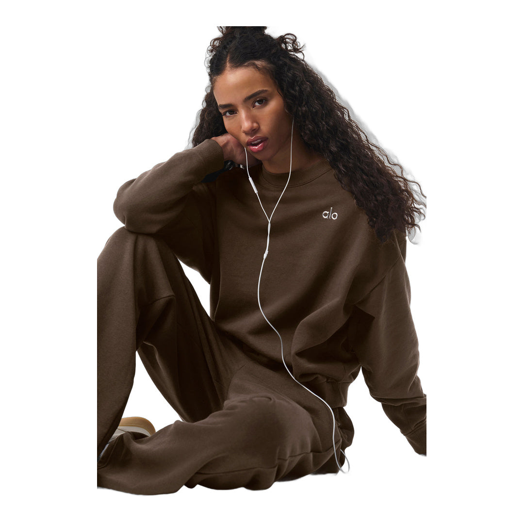 alo Accolade Crew Neck Pullover - Espresso