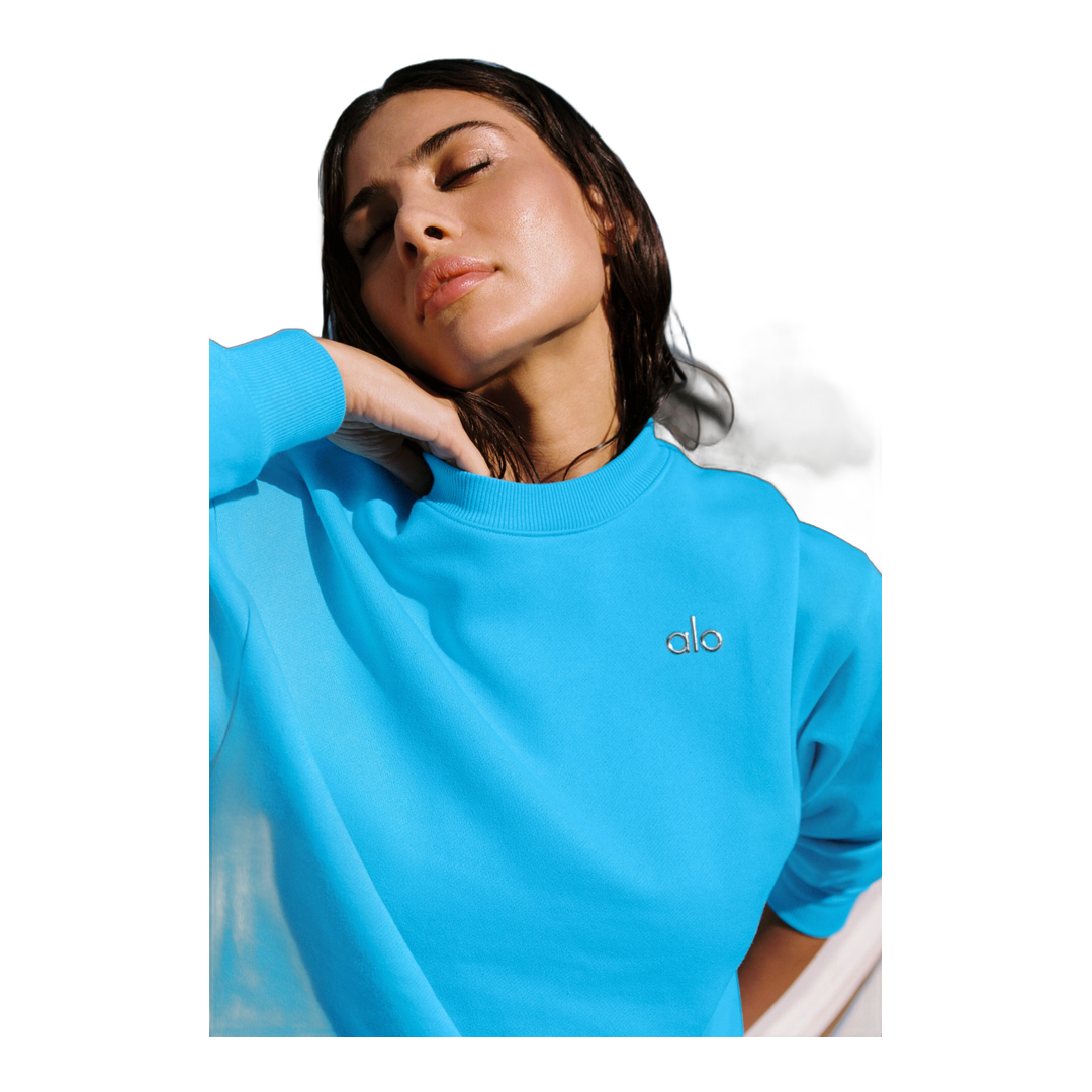alo Accolade Crew Neck Pullover - Azure Blue