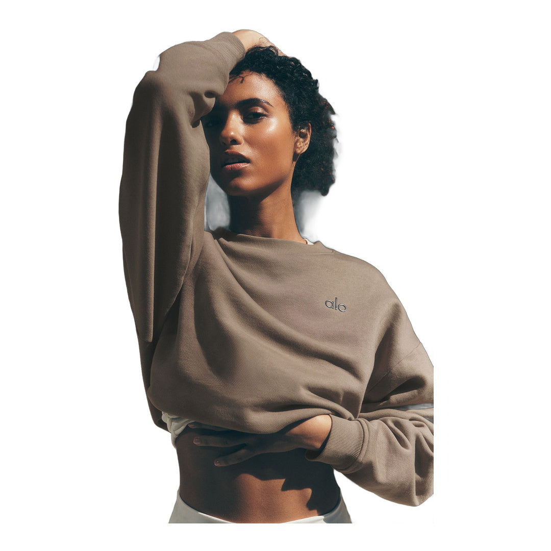 alo Accolade Crew Neck Pullover - Gravel
