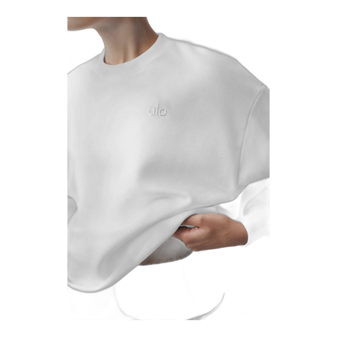alo Accolade Crew Neck Pullover - White