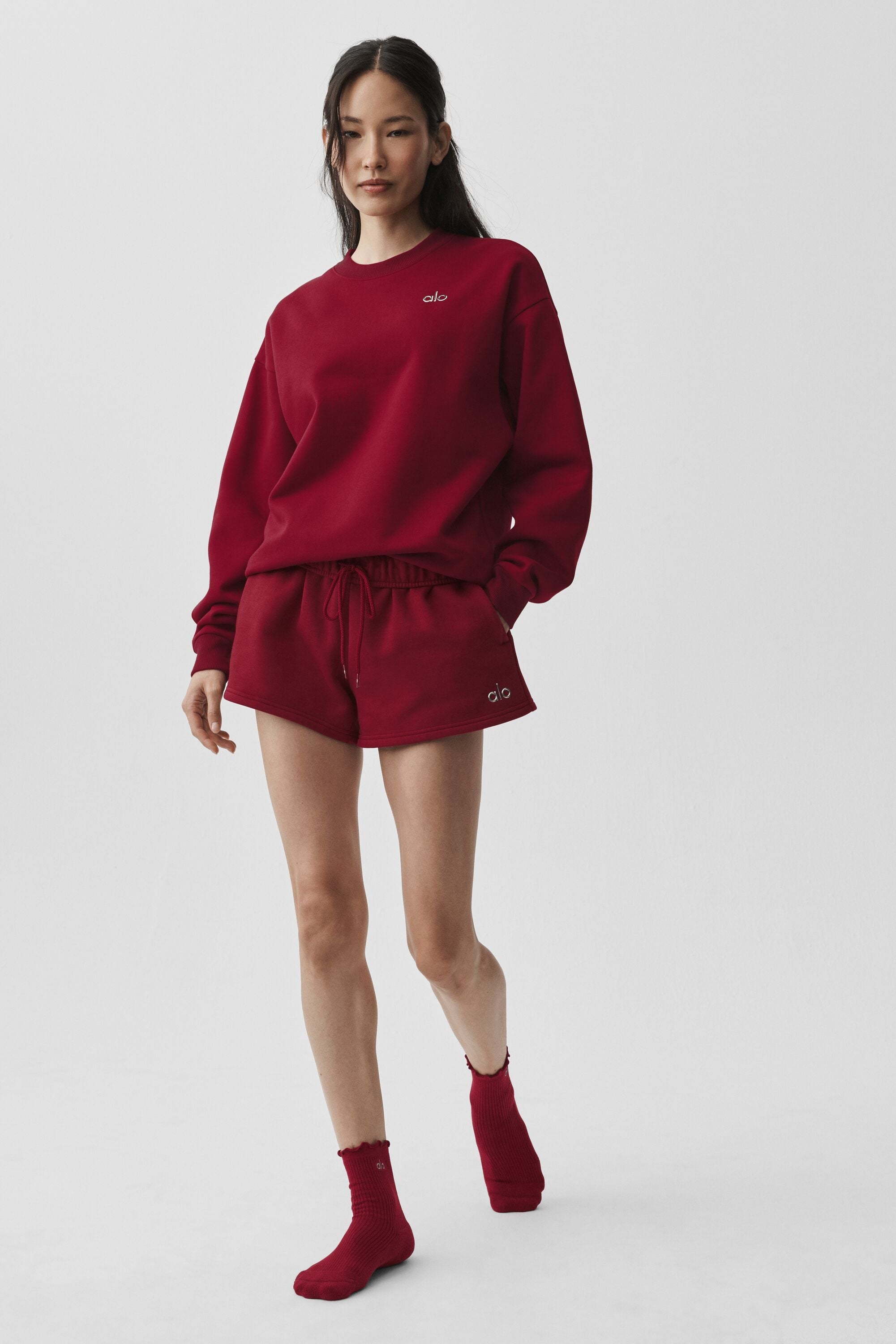 alo Accolade Crew Neck Pullover - Summer Romance Red