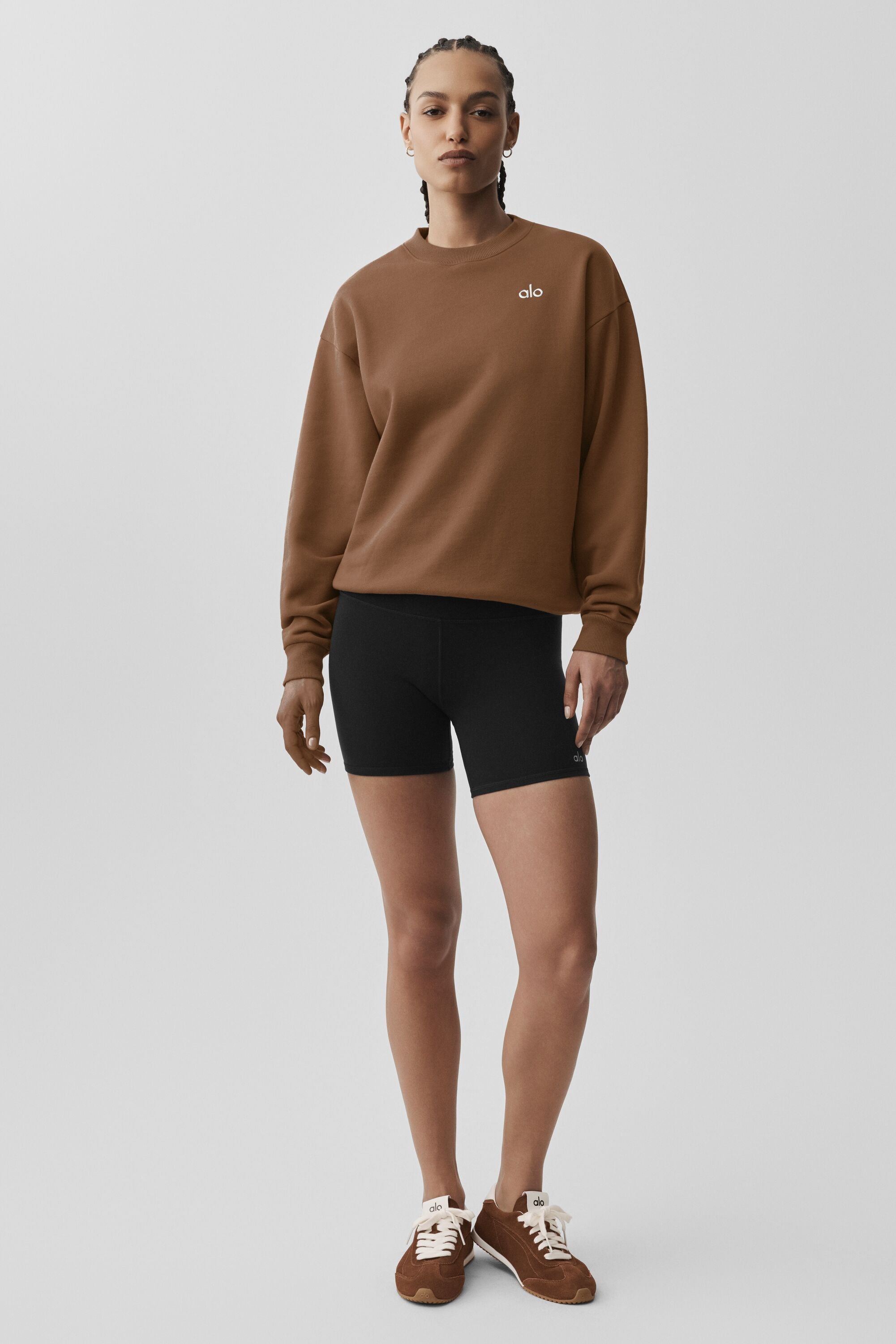 alo Accolade Crew Neck Pullover - Sun Kissed Brown
