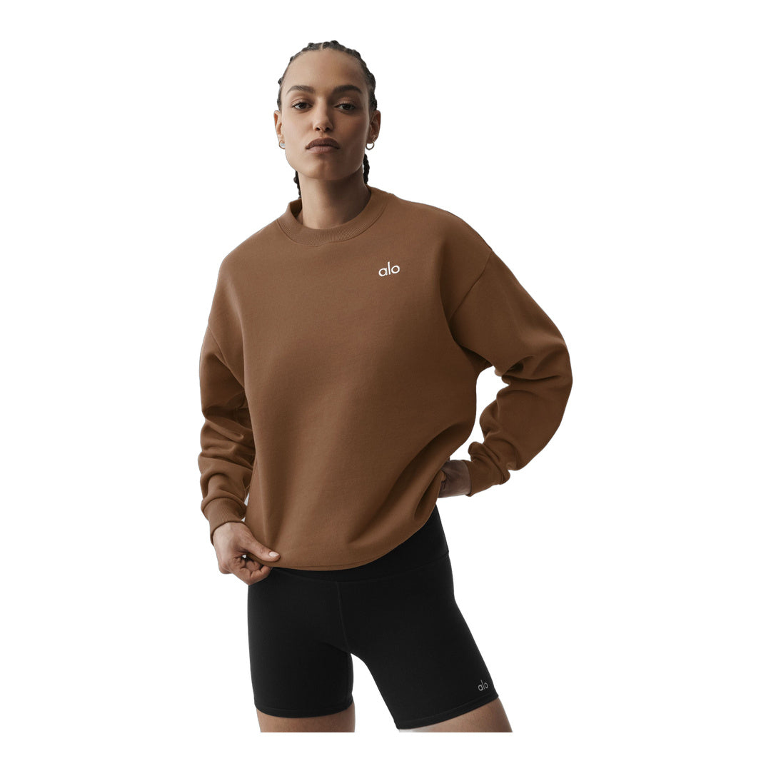 alo Accolade Crew Neck Pullover - Sun Kissed Brown