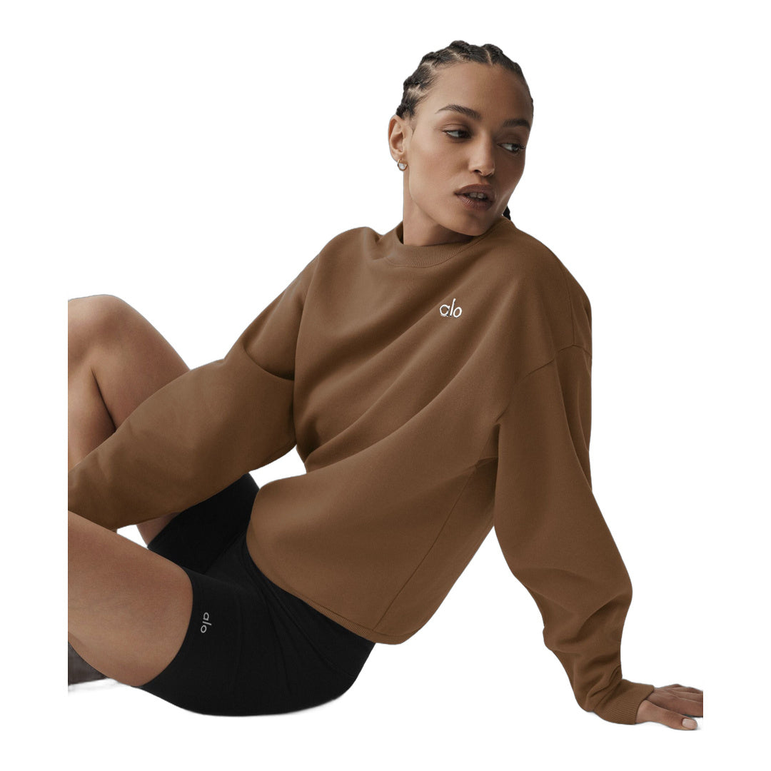 alo Accolade Crew Neck Pullover - Sun Kissed Brown