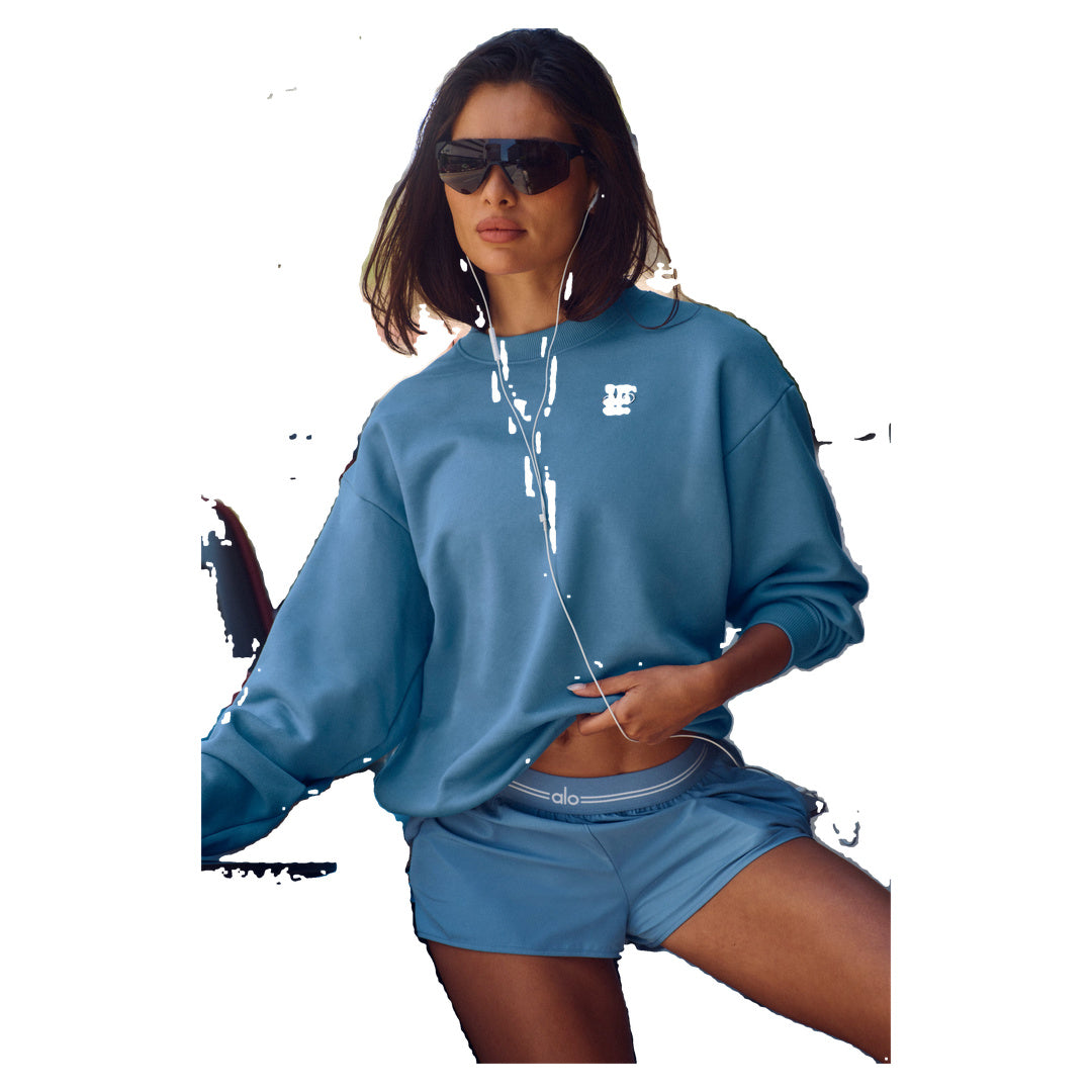ALO Accolade Crew Neck Pullover - California Blue