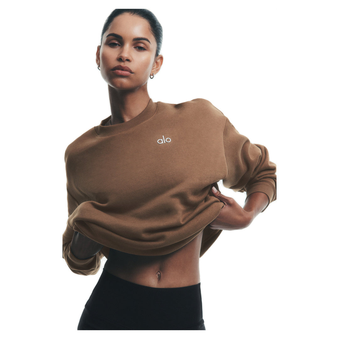ALO Accolade Crew Neck Pullover - Java Brown