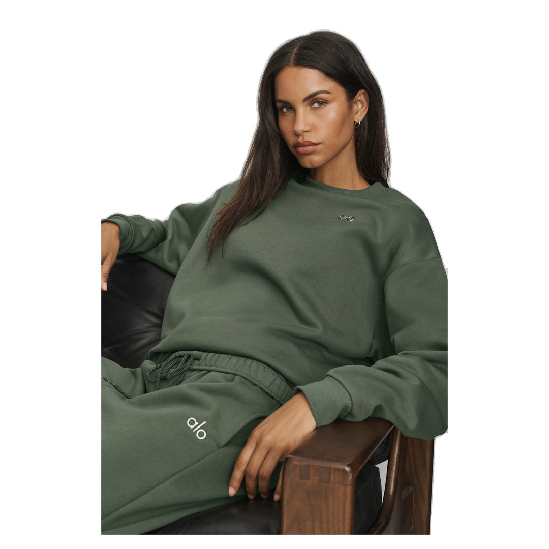 ALO Accolade Crew Neck Pullover - Bamboo Green