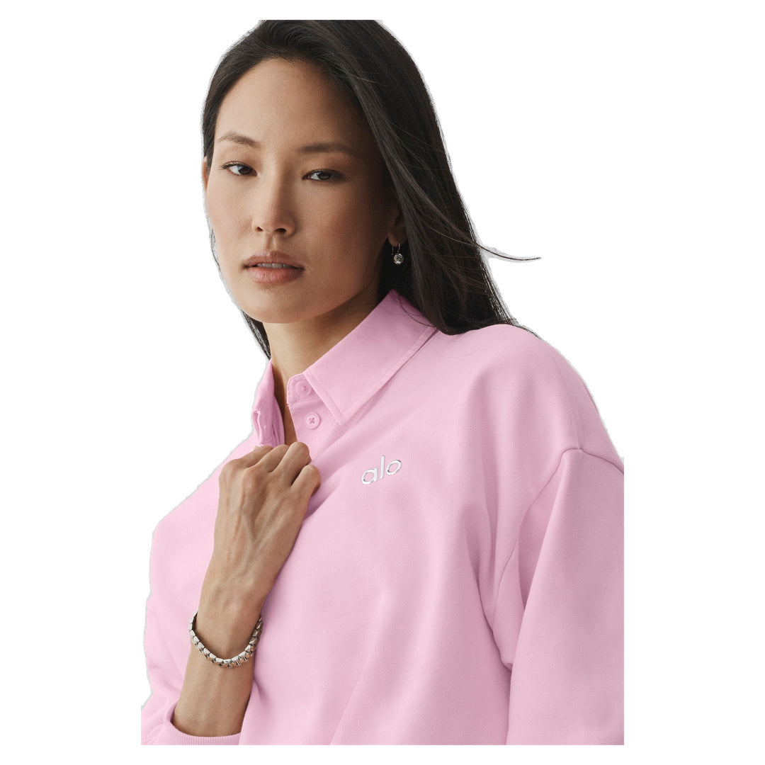 ALO Accolade Crew Neck Pullover - Pink Marshmallow