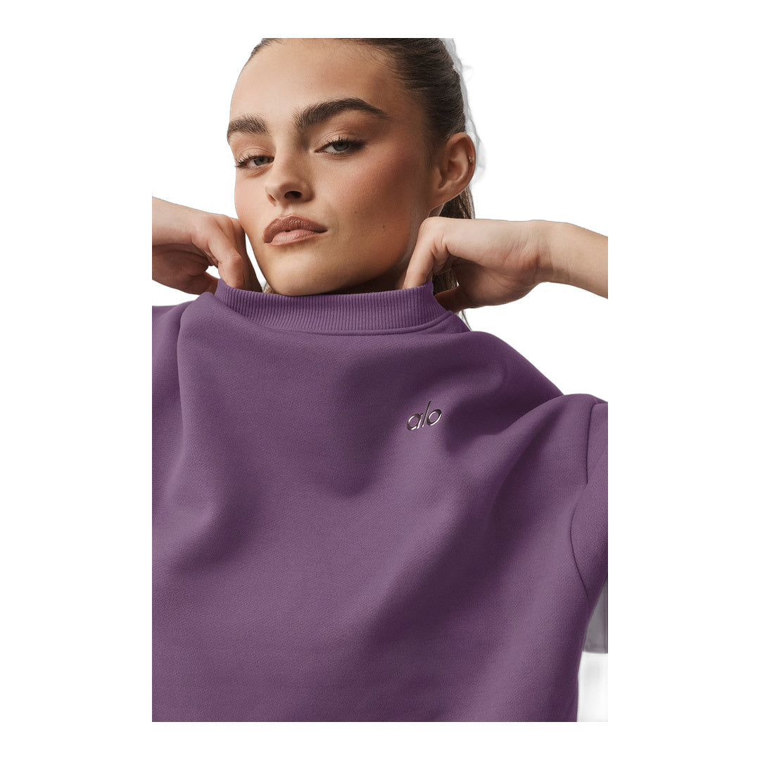 alo Accolade Crew Neck Pullover - Plum Kiss