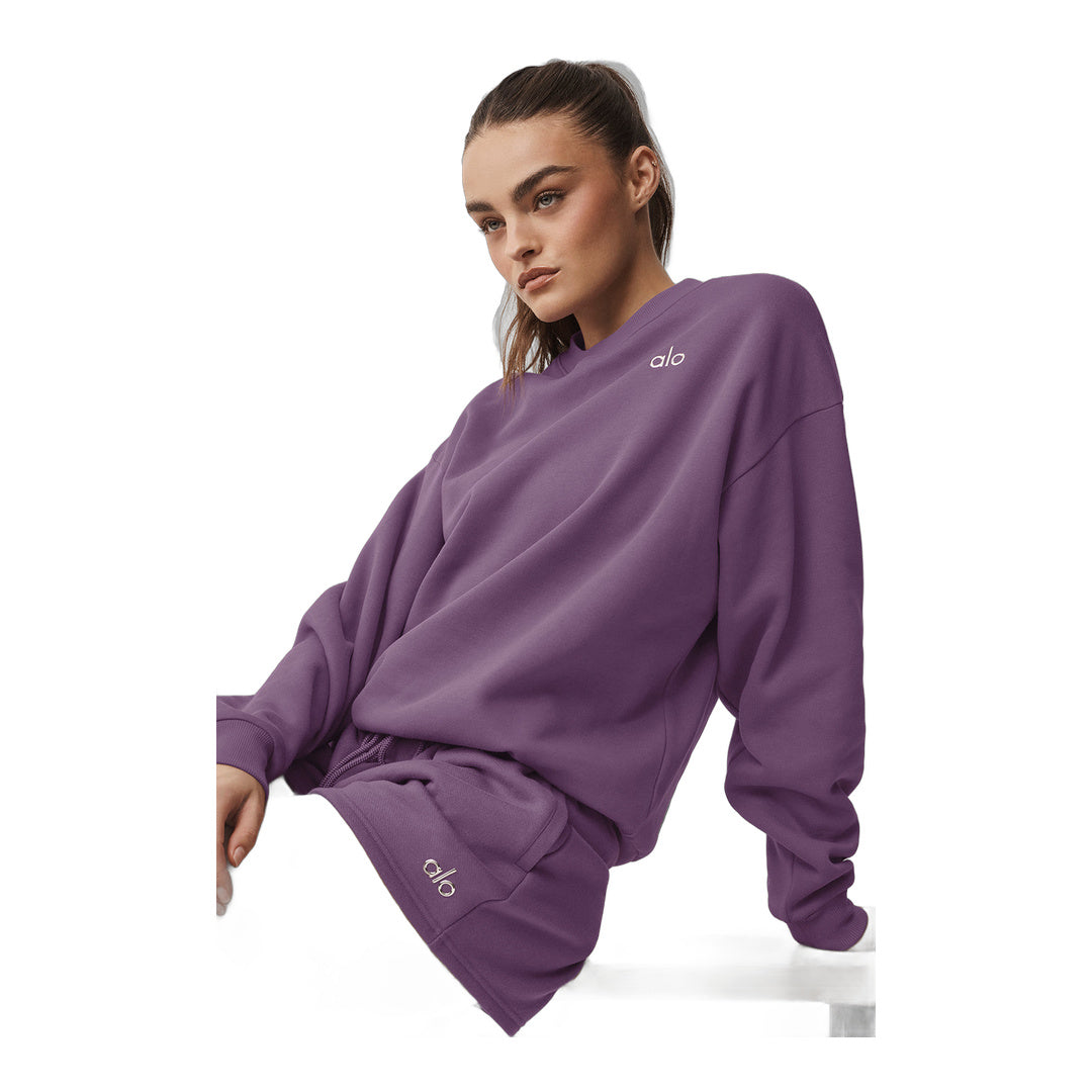 alo Accolade Crew Neck Pullover - Plum Kiss