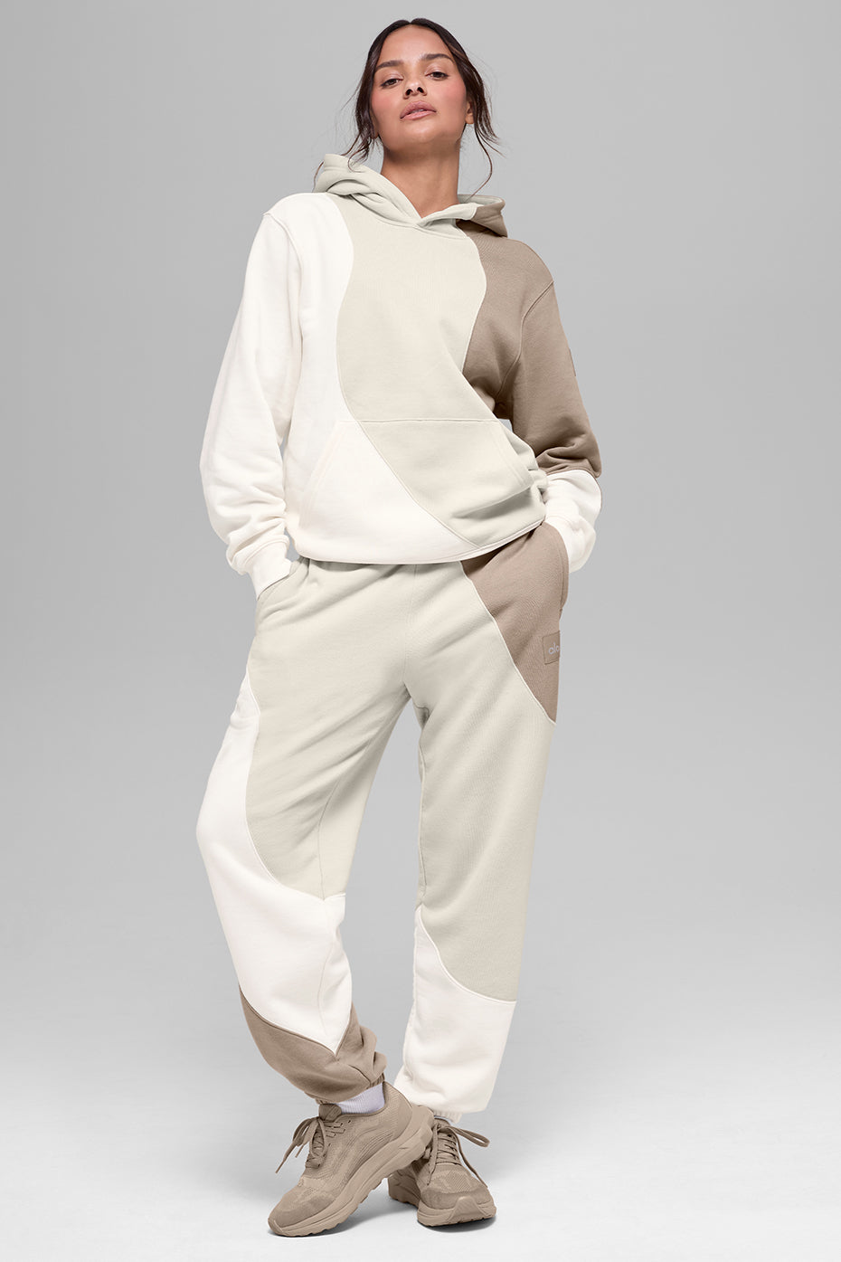 alo Make Waves Hoodie - Ivory/Bone/Gravel